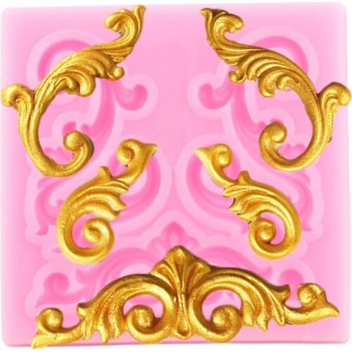 Baroque Relief Border Silicone Mold Cupcake Topper Fondant Cake Decorating Tools Candy Polymer Clay Chocolate Gumpaste Moulds