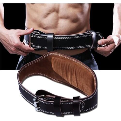 Faux Leather Weight Lifting Belt Adjustable Leather Belt with Padded Gym Bodybuilding Workout Lower Back Lumbar Support