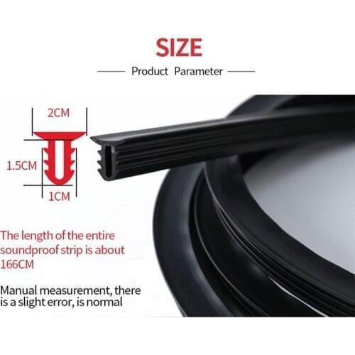 1.6M U Type Dashboard Car Rubber Seal Sound Insulation Weatherstrip Edge Trim Noise Insulation Car Door Gap Sealing Strip