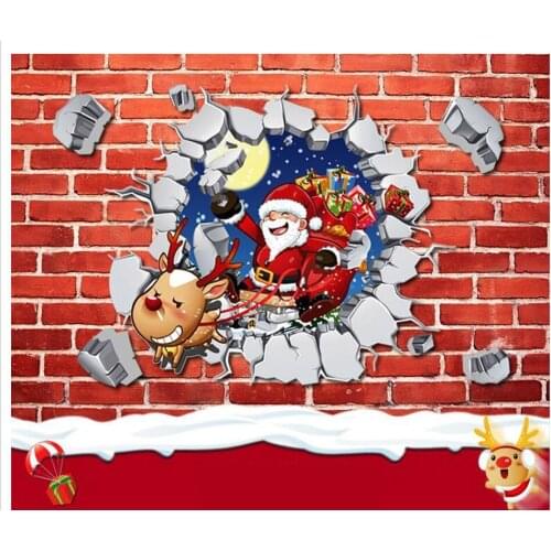 Christmas sticker Father Christmas wallpaper Household adornment Presents for the children wall stickers Furnishing 45x60cm