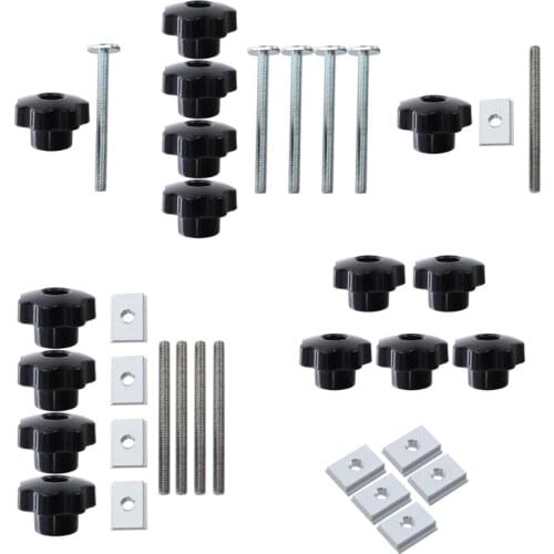 Handle T-slot Slider Miter T-track Jig Screw Fixture Table Saw Router Chute Rail Special Accessories Woodworking Tool Set 51BD