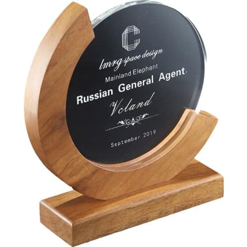 DIY Trophy Beech Wood and Crystal Custom Made Trophy