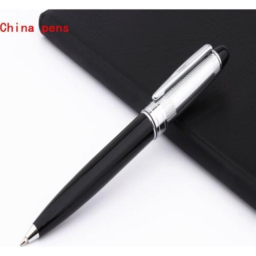 Beautiful quality 574 Silver hat Black Business office Medium Nib Ballpoint Pen New