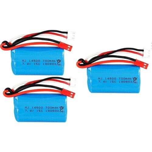 3pc 7.4V 700mAh Replacement Li-po Battery/charger for FT007 FX059 RC Boat Spare Parts
