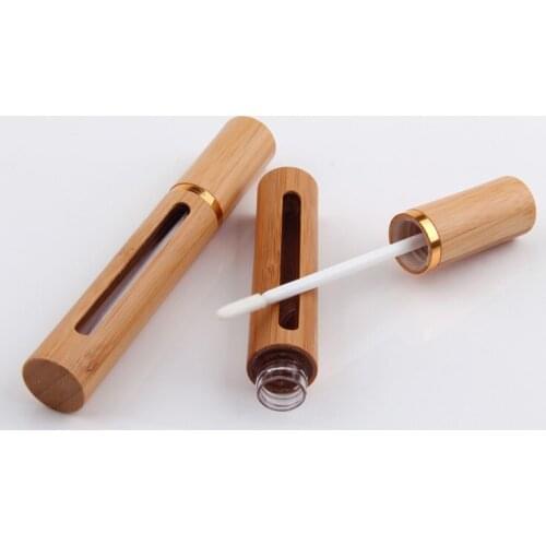Lilipgloss tube empty 5ml /6ml Bamboo lipgloss tube cosmetic packaging lipgloss packaging box