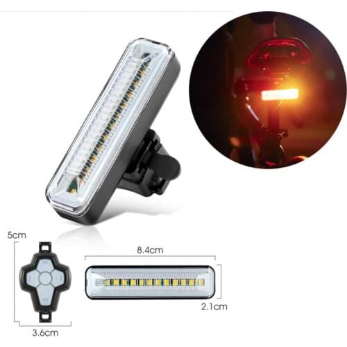 Waterproof Bike Light LED Remote Control Bicycle Taillight Turn Signal USB Charging Light Cycling Warning Lamp Bike Accessories