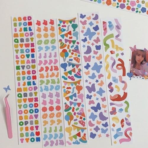 1 Pcs Korea Color ribbon butterfly waterproof sticker Scrapbooking Stick Label Diy Diary Album Stationery Ins Hot Kawaii Sticker