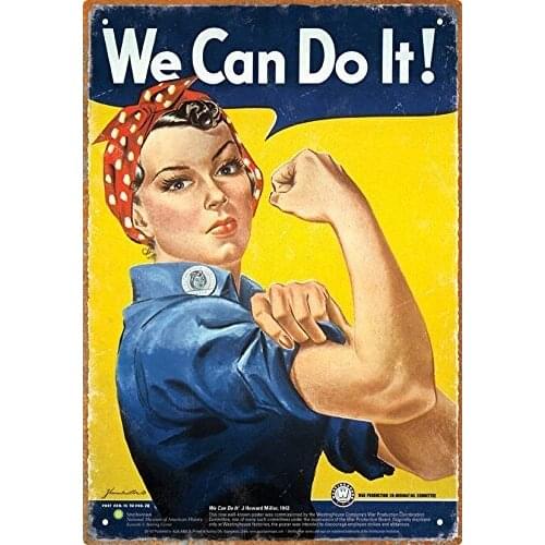 Aquarius Smithsonian Rosie the Riveter Tin Sign, We Can Do It