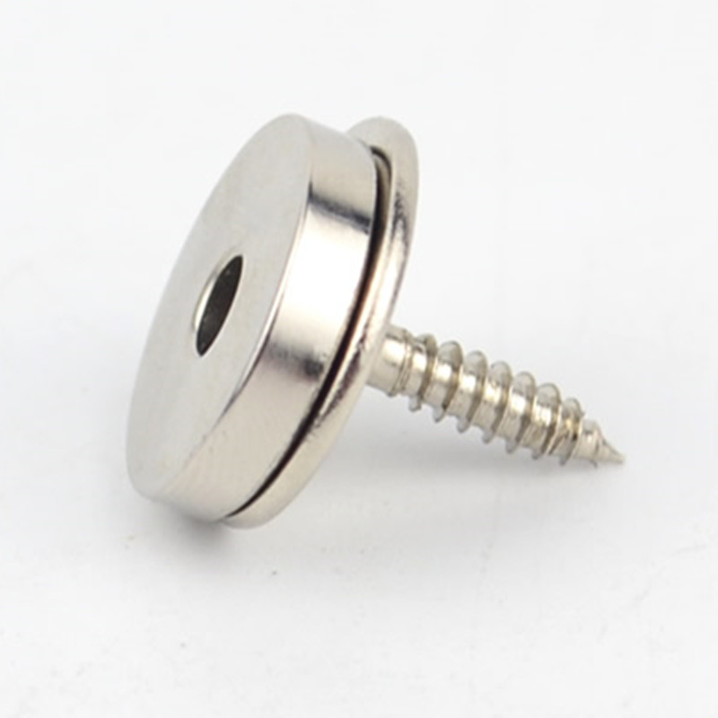 Sliding door suction Micro-strong magnetic absorption, Wide range of applications,Circular magnets with hole, Furniture Hardware