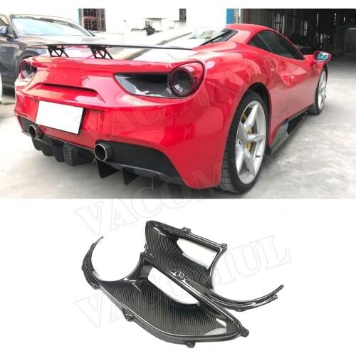 Dry Carbon Fiber Rear Tail Light Frame Air Vent Trim Covers Bumpers For Ferrari 488 GTB 2015 - 2018 Car Styling