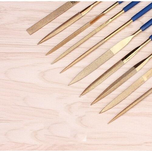 ZtDpLsd 10Pc 3x140mm Diamond Coated Needle File Set Filing Cutting Glass Ceramic Carbide Repair Carving Tool Wood Rasp Hand Tool