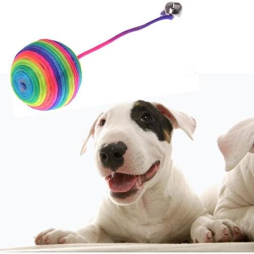 1pc Pet Dog Playing Ball Toy New Cat Kitten Teaser Chewing Playing Rattling Scratch Catch Toys Rope Ball