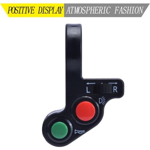 1pc E-Bike Motorcycle 7/8" Handlebar Switch Assembly Electric Scooter Dirt Bike Turn Signal Horn Button ON OFF Switch