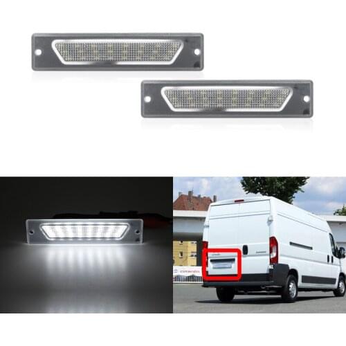 2x Fits For Fiat Ducato Box/Bus For Peugeot Boxer Box/Bus For Citroen Jumper Box/Bus 1994-2002 SMD White Led License Plate Light