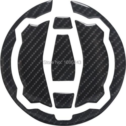 3D Carbon Fiber Tank Gas Cap Pad Filler Cover Sticker Decals Fits For Kawasaki Z900 Z650 2017-up New