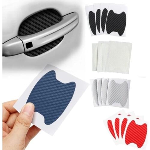 4Pcs/Set Car Door Sticker Carbon Fiber Scratches Resistant Cover Auto Handle Protection Film Exterior Styling Accessories