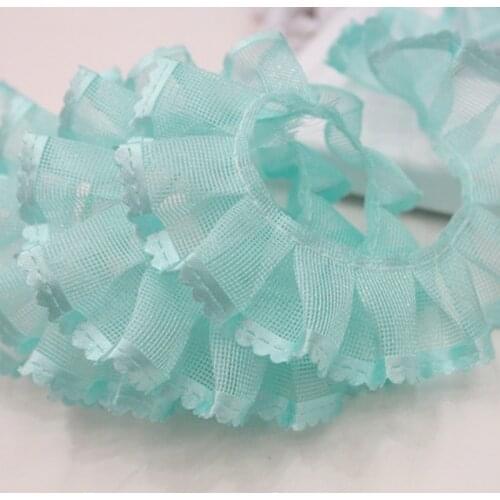 41Yards Exquisite Lace Embroidery Ribbon Ruffle Trim Collar Sewing Clothing Skirt Headwear Applique Guipure Decor Red Pink