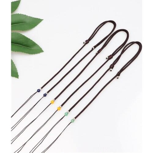 5Pcs/Lot Crossing Dzi Bead Necklace Rope Sweater Chain Pendant Semi-finished DIY Jewelry Material Suitable Men Women Wholesale