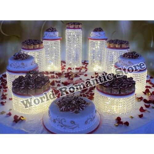 9pcs big size acrylic cake stand Table Centerpiece wedding cake display cupcake holder Event Decoration