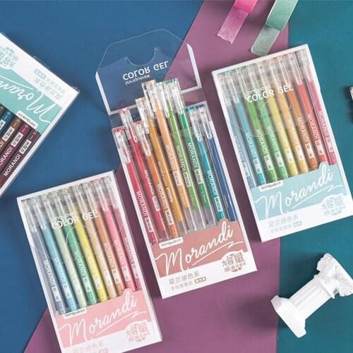 9 PCS/Set Morandi Gel Pen Multi Colored Gel Ink Pens Vintage 0.5mm Writting Drawing Pen Stationery Gift For Kids Office Supplies