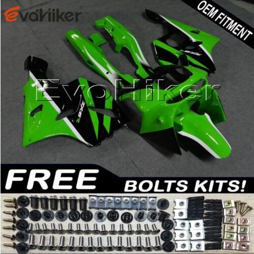 ABS Plastic Bodywork Set for ZX6R 1994 1995 1996 1997 Green black ZX 6R 94 95 96 97 Body Kit motorcycle panels