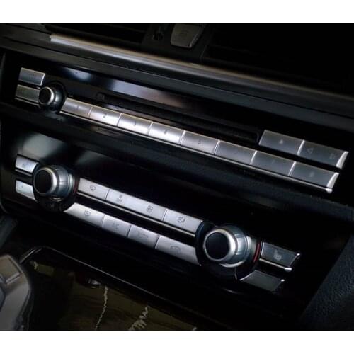 Car Styling Multimedia Air Conditioning CD Panel Button Cover Interior Buttons Sticker For BMW 5 series f10 f18 Auto Accessories