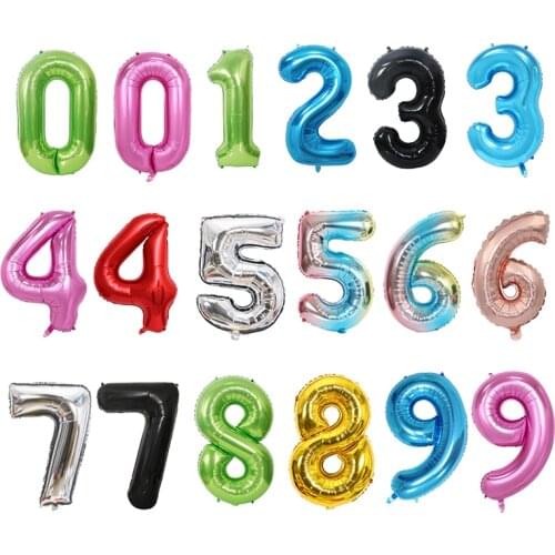 Big Size Gold Sliver Rose Gold Number Balloon Birthday Wedding Party Decorations Foil Balloons Kid Boy toy Baby Shower