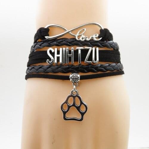 Shih tzu bracelet dogs paw charm shih tzu mom bangles fashion dogs bracelet
