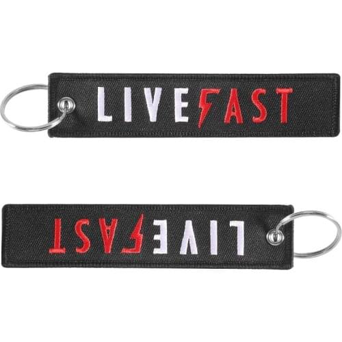 20 PCS Black LIVE FAST Key Holder for Cars and Motorcycles Car Key Chains Fashion Car Keychains Jewelry
