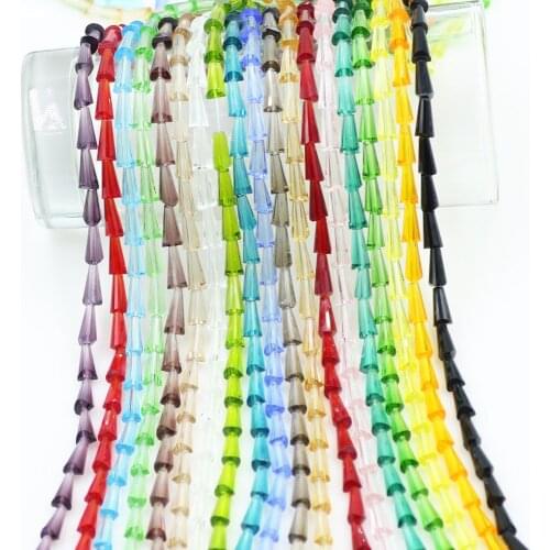 ZHUBI 48pcs Austria Crystal Tower Beads 6x12/8x16mm Wholesale Glass Spacer Pagoda Tube Beads For DIY Making Curtain Beadswork