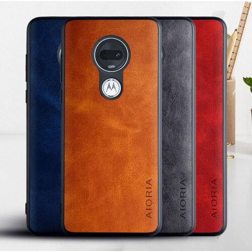 Case for Motorola Moto G7 Plus G6 Plus coque Luxury Vintage leather Skin with soft cover for moto g7 plus case funda capa