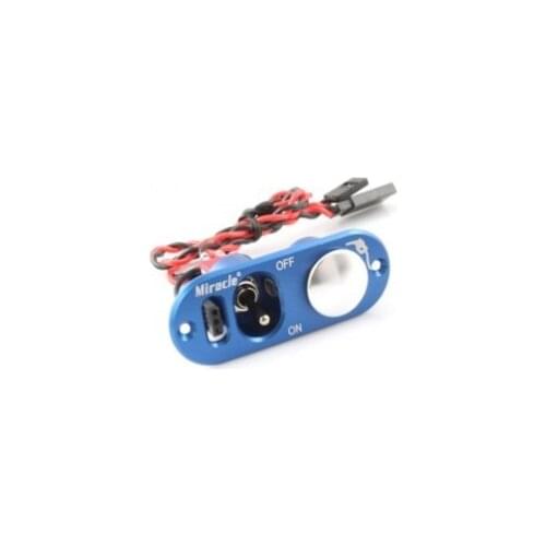 Miracle Single Power Switch with Fuel Dot w/ Futaba JR Plug Cables for RC Airplane Boat Blue Color Free Shipping