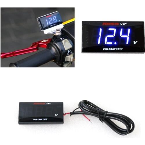 KOSO Digital Voltmeter Motorcycle Mini Voltage Meter LCD Display Voltage Meter with Brackets