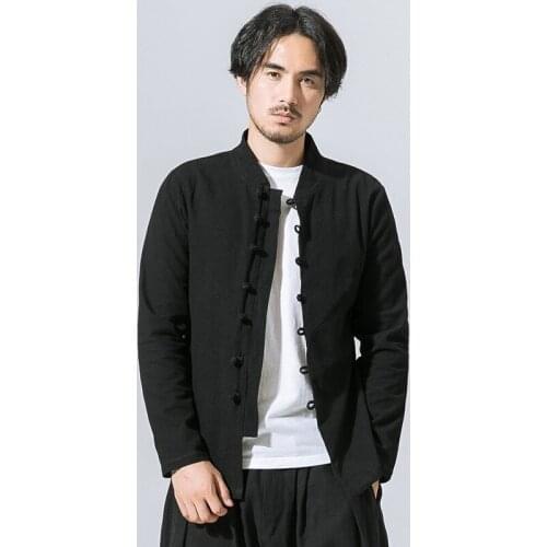 Men Cotton Linen Shirts Long Sleeve Kung Fu Shirt Tai Chi Shirt Chinese Style Mandarin Collar Tang Suits Hombre Camisa TS-322