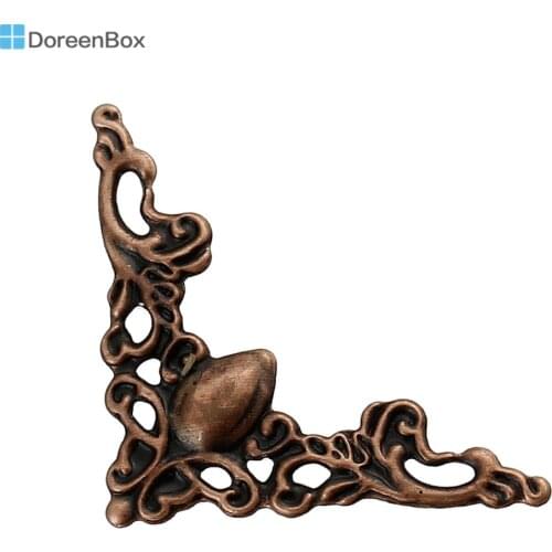 Doreen Box Filigree Stamping Embellishments Findings Triangle Antique Copper Flower Hollow Carved 22mm x 22mm,100 PCs 2016 new