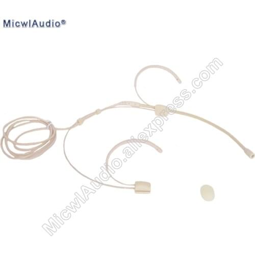 Dual Earhook Headset Microphone For Sennheiser Shure Audio Technica AKG 3.5mm Lock Mipro Condenser Headworn Connector Separable
