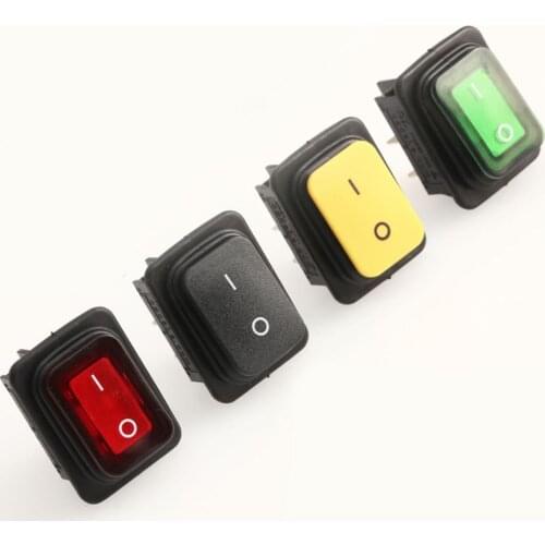 Electric rocker switch with light green yellow black dry wet vacuum cleaner ship switch 2-pin 4-pin 6-pin waterproof ship switch