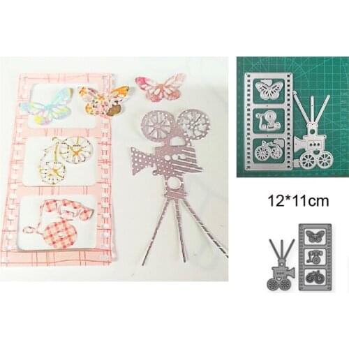 Camera and three photos Birthday new metal cutter mould diy photo album scrapbook card making stamp embossing decoration mould