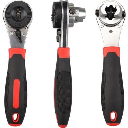 6-22mm Torque Spanner Adjustable Ratchet Wrench Plumbing Pipe Repairing Tool for 1/4-7/8 inch Screw Bolt With Non-Slip Handle