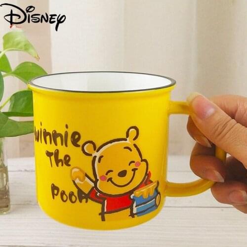 Disney Exquisite Large-capacity Milk Collection Cup Ceramic Cartoon Animation Printing Pooh Bear Mug Simple Creative Personality