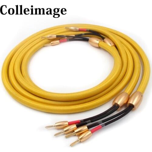 Colleimage Hifi Accuphase 1th Audio speaker Cable Gold Plated Banana Plug Speaker Wire For Hi-fi Systems
