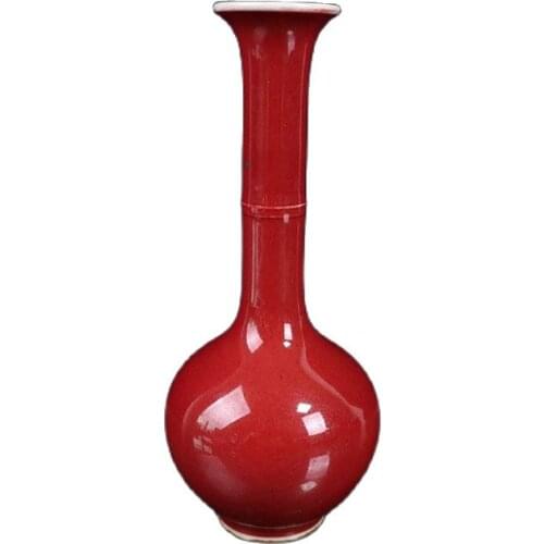 Chinese Old Porcelain Vase With Red Glaze