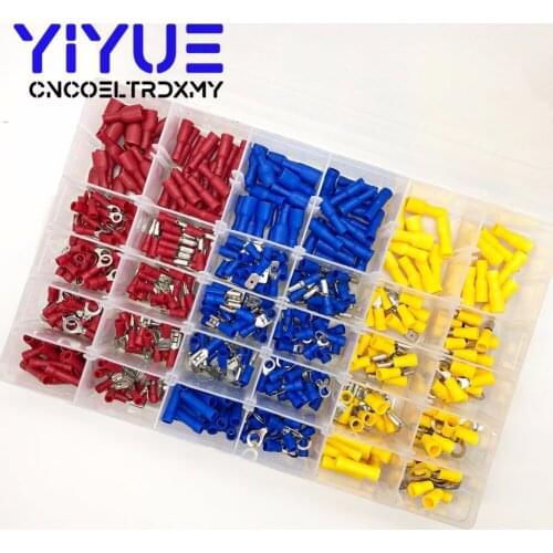 O Type Round/Bullet type/Spade type/Fork type Insulated Cold Pressed Terminal RV Wiring Terminal 480pcs Assorted Crimp Terminals