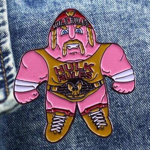 American Professional Wrestler Cartoon Brooch Metal Enamel Lapel Badge Denim Jacket Backpack Pin Given Friends And Fans Gifts