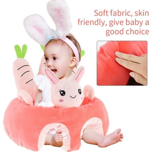 Cartoon Baby Sofa Cover Plush Chair Learning To Sit Comfortable Toddler Nest Puff Washable Without Filler Cradle Sofa Chair