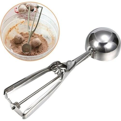 Set of 3 Ice Cream Scoop - Stainless Steel and Spring Handle - Cookie / Melon Spoon