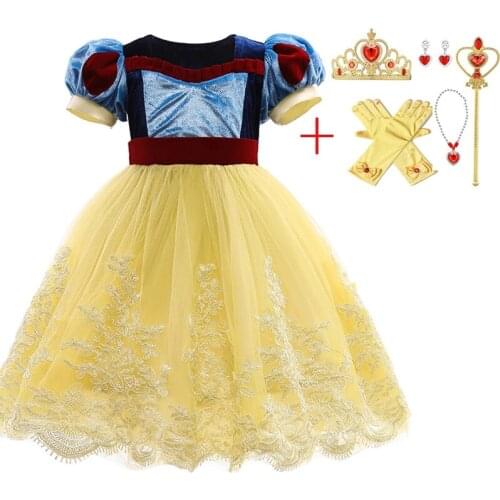 2021 New Short Sleeve Little Girl Princess Dresses For Girls Carnival Elegant Evening Dresses Childrens Dresses Cosplay Costume