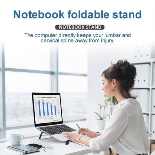 2021 Newest Notebook Tablet PC Stand Desktop Lifting Heat Dissipation Stand Aluminum Alloy Folding Expansion Stand Laptop Stand