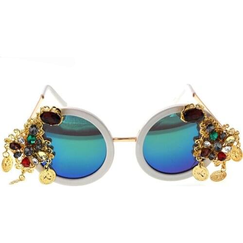 Luxury Fashion Design vintage Round Sunglasses Women Classical Retro Sun Glasses Female Sun Glasses For Party