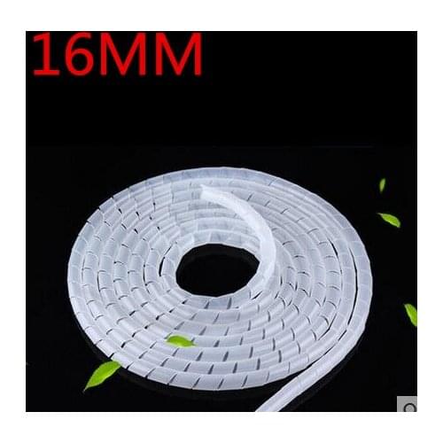 FREE SHIPPING DIA.16mm Spiral Cable Wire Wrap Tube Computer Manage Cord 5M Length SWB-16